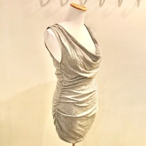 Club Monaco | Shirred Side Blouse w Draped Neck M